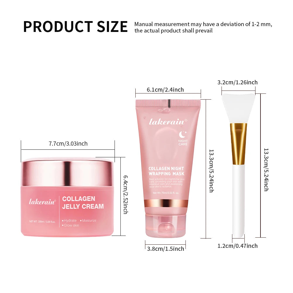 75ml Collagen Peel-off Mask Night Wrapping Facial Mud Firming mask Daily 100g Collagen Jelly Cream Hydrolyzed Collagen Skin Care