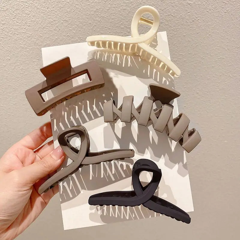 Plastic Hair Clip Set, Large Hair Accessories, Simple Hairpins, Styling Tools for Fine Hair for Women./ Juego de pinzas de plástico para el cabello.