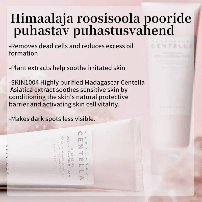 Korean Centella Pink Salt Pore Care Fresh Toner Ampoule Facial Serum Deep Cleanser and Face Cream Skincare Original Products Set