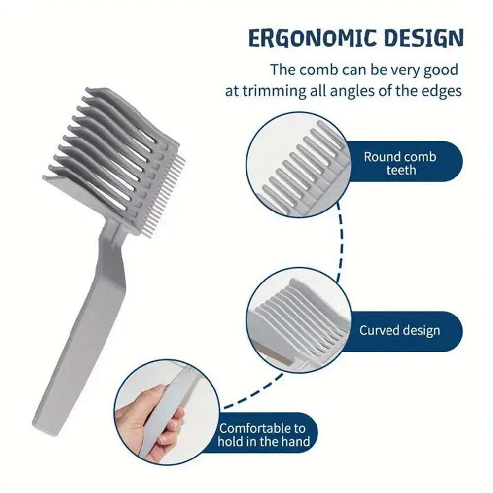 1PC Professional Long Handle Hair Cutting Clipper Comb for Men - Quality Cuts, Oil Head, Caliper, Sideburn Pushing