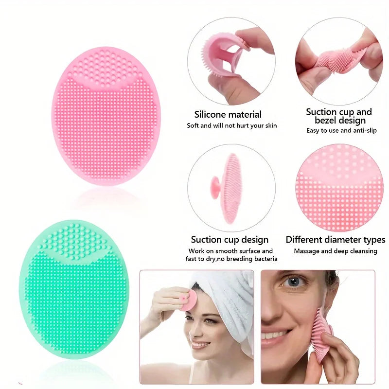 6-Piece Facial Brush Set, Manual Silicone Lip Exfoliating Brush, Nose Cleansing Brush, and Mask Brush for Facial Skin Care.- Cepillo exfoliante manual de silicona para labios, cepillo limpiador de nariz y cepillo para mascarillas.