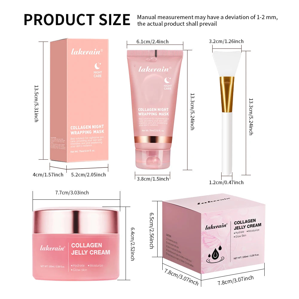 75ml Collagen Peel-off Mask Night Wrapping Facial Mud Firming mask Daily 100g Collagen Jelly Cream Hydrolyzed Collagen Skin Care