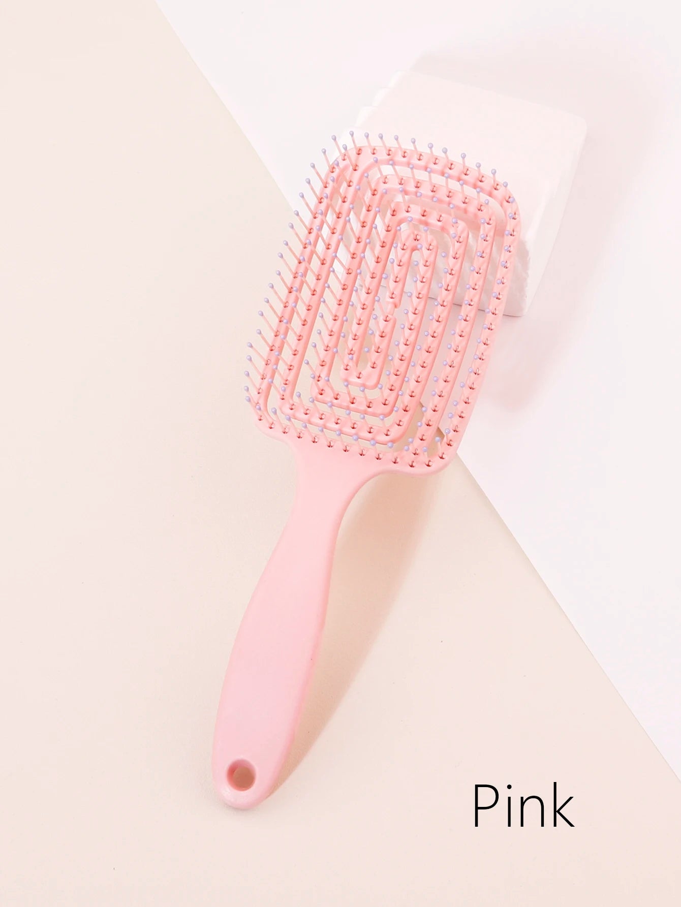 1 piece of hollowed out plastic handle scalp massage hair comb Smooth hair styling massage hair comb Special for real hair wigs