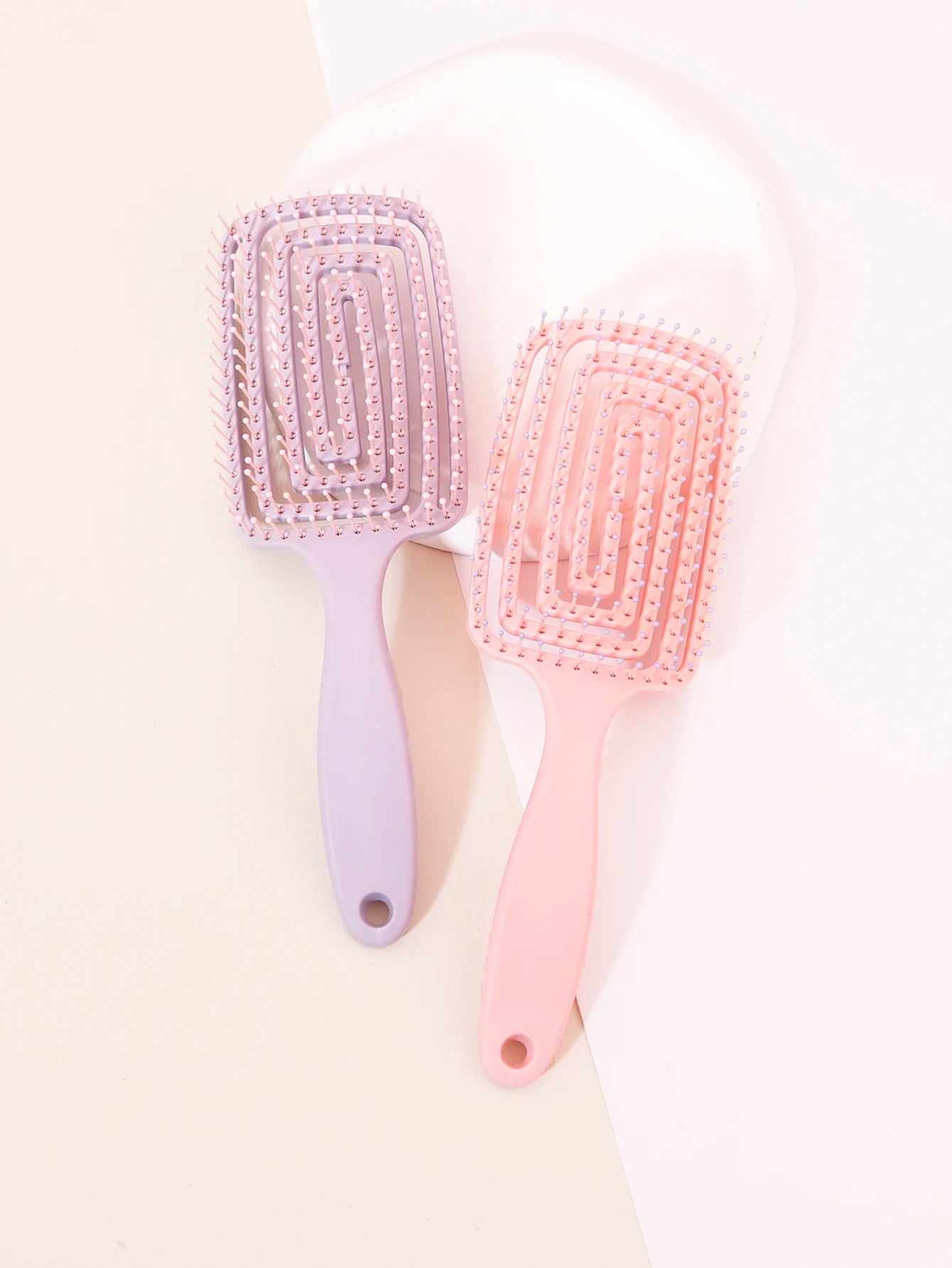 1 piece of hollowed out plastic handle scalp massage hair comb Smooth hair styling massage hair comb Special for real hair wigs