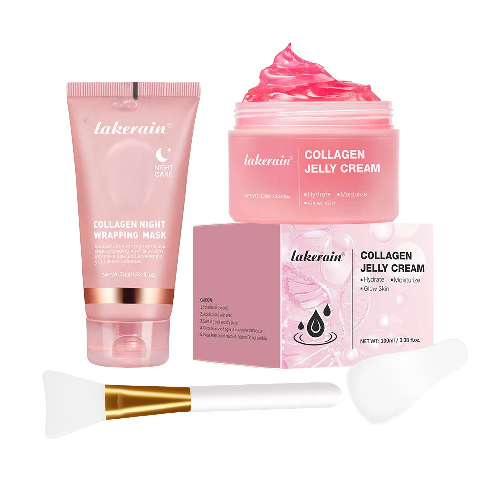 75ml Collagen Peel-off Mask Night Wrapping Facial Mud Firming mask Daily 100g Collagen Jelly Cream Hydrolyzed Collagen Skin Care