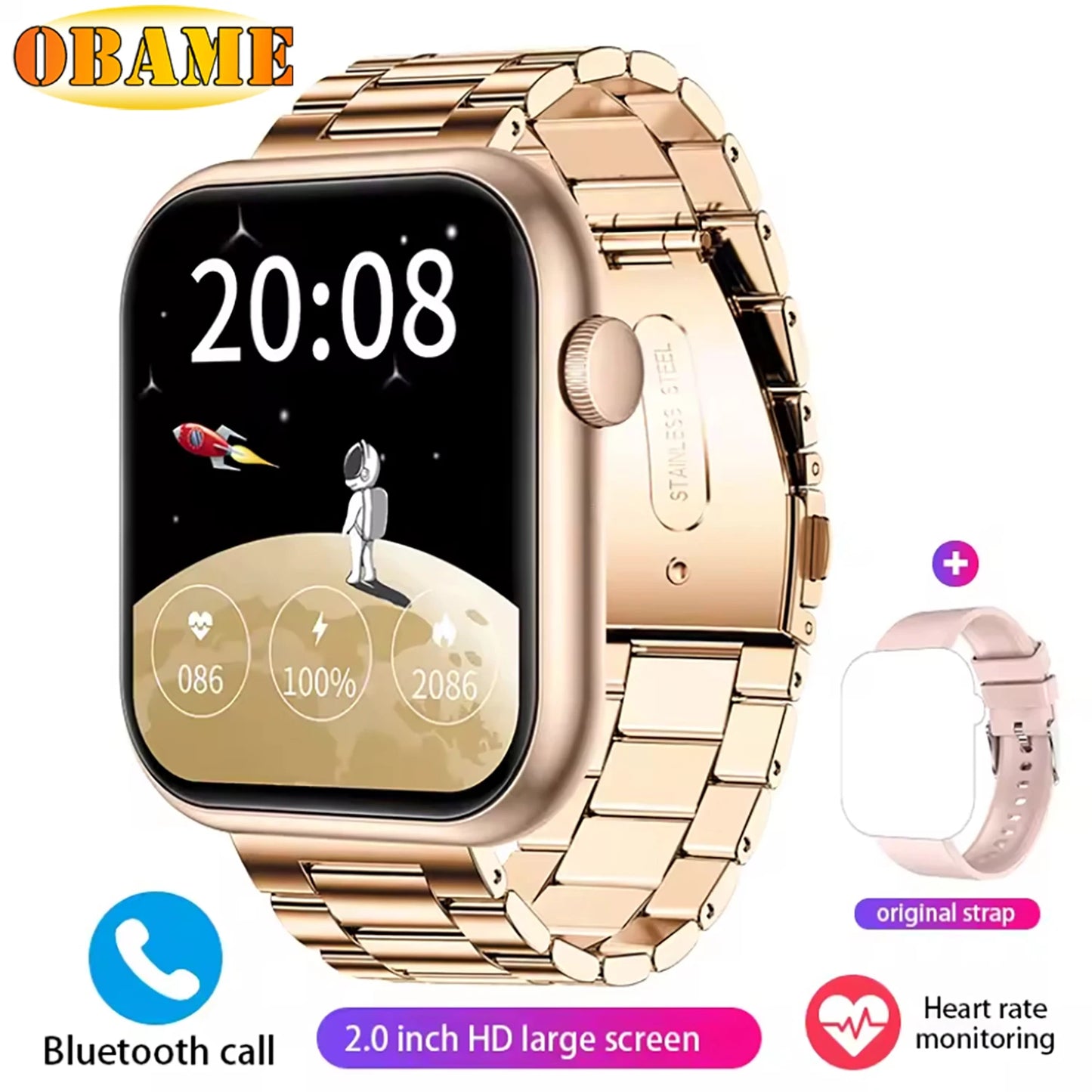 New QX7 Sports Smart Watch Men Women 2.09-inch SmartWatch GPS Bluetooth call Heart rate Music AI Voice SOS Smartwatch 2025 New