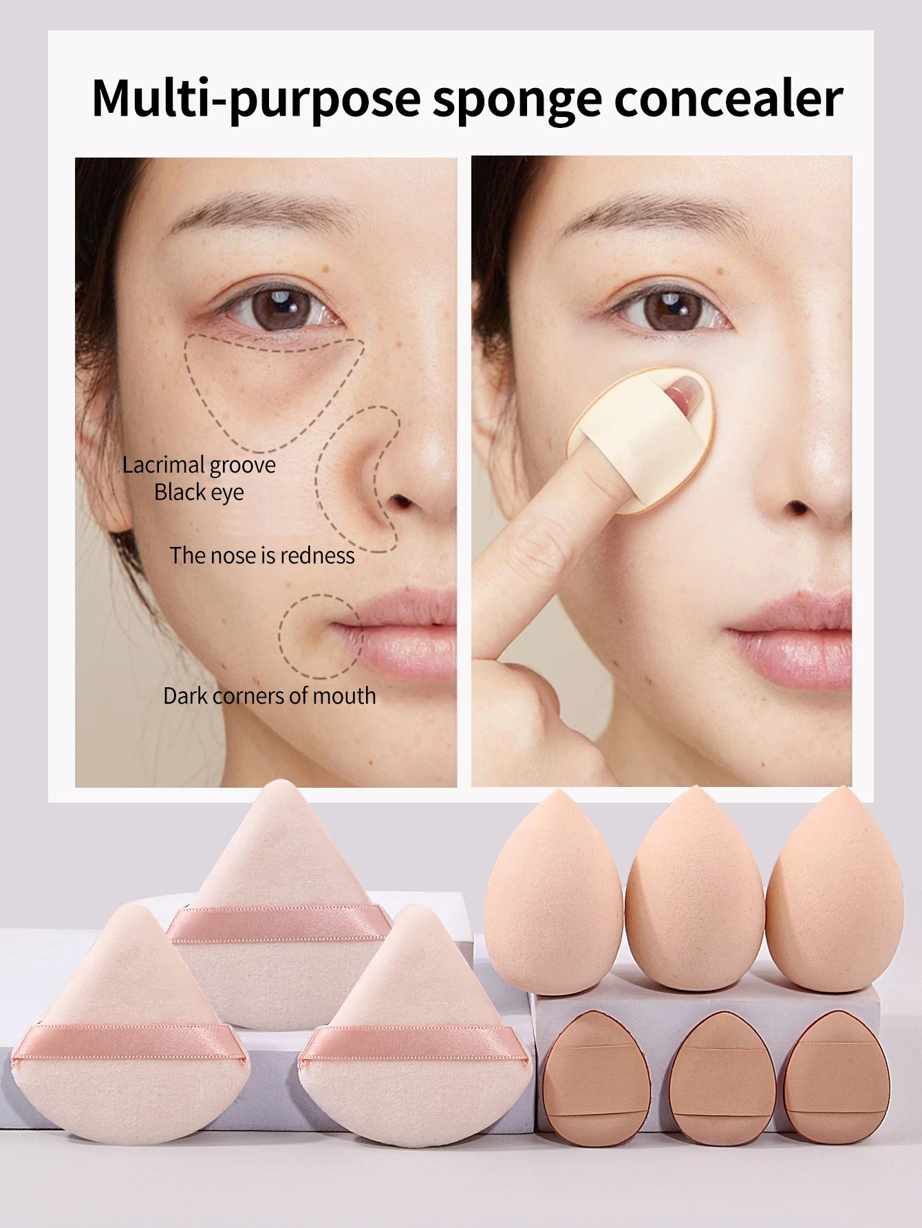13/4pcs Facial Care Set, Makeup Sponges,  Silicone Exfoliating Brushes, with Hair Ties, for Deep Cleansing Skincare Kit