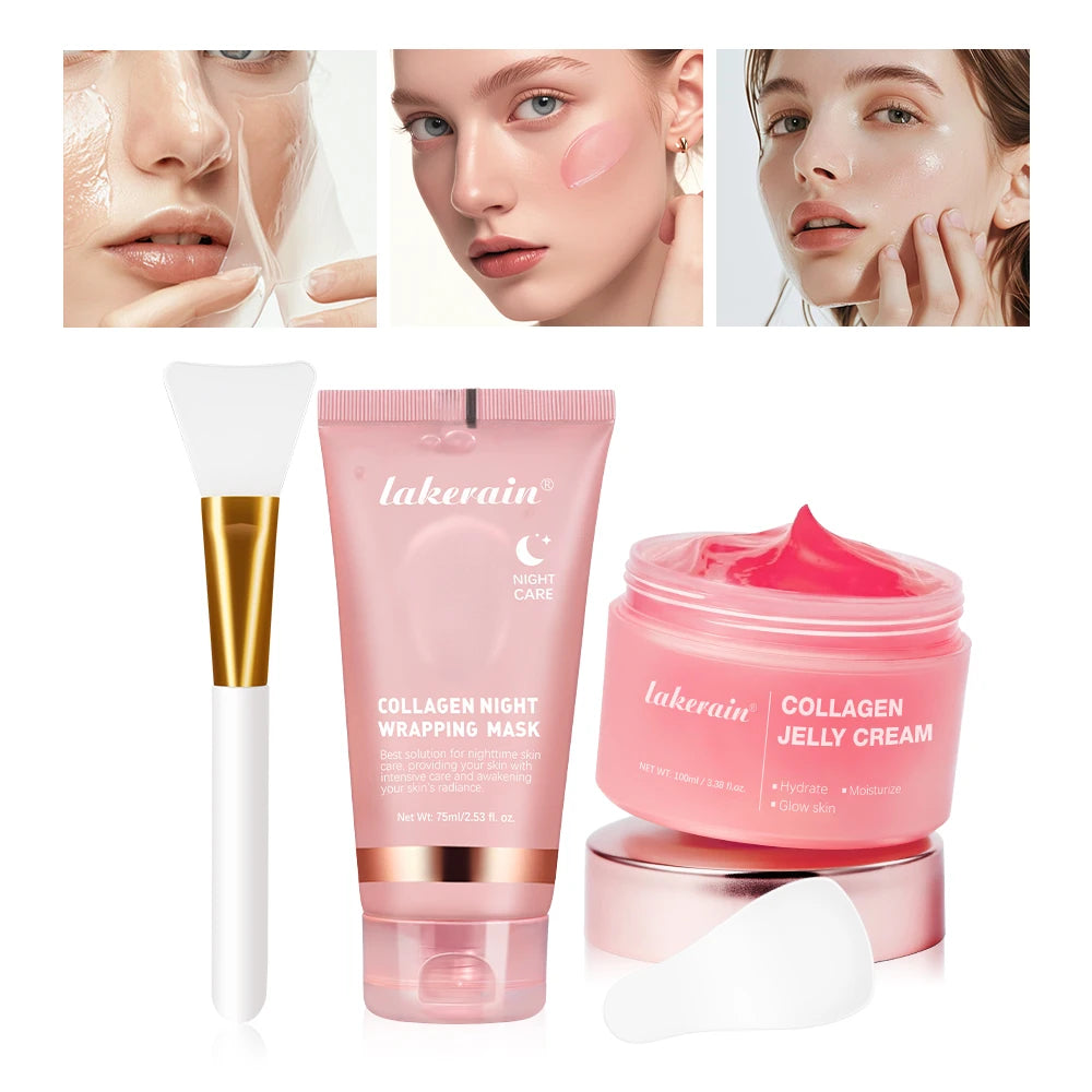 75ml Collagen Peel-off Mask Night Wrapping Facial Mud Firming mask Daily 100g Collagen Jelly Cream Hydrolyzed Collagen Skin Care