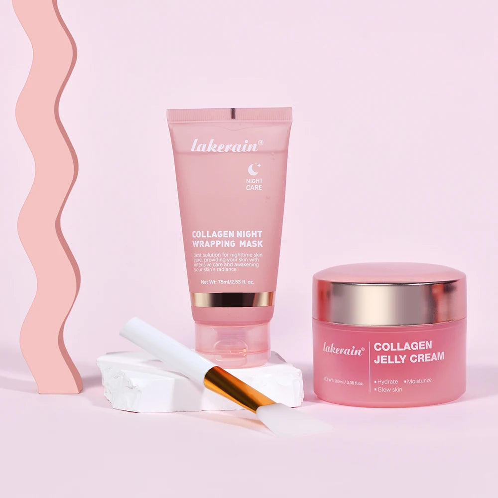 75ml Collagen Peel-off Mask Night Wrapping Facial Mud Firming mask Daily 100g Collagen Jelly Cream Hydrolyzed Collagen Skin Care