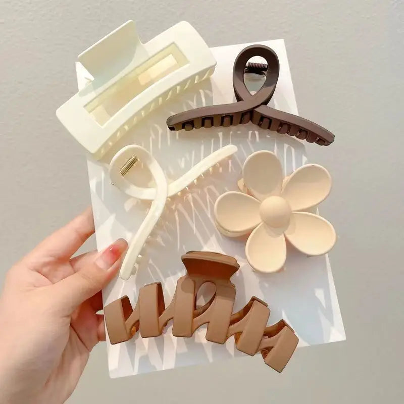 Plastic Hair Clip Set, Large Hair Accessories, Simple Hairpins, Styling Tools for Fine Hair for Women./ Juego de pinzas de plástico para el cabello.