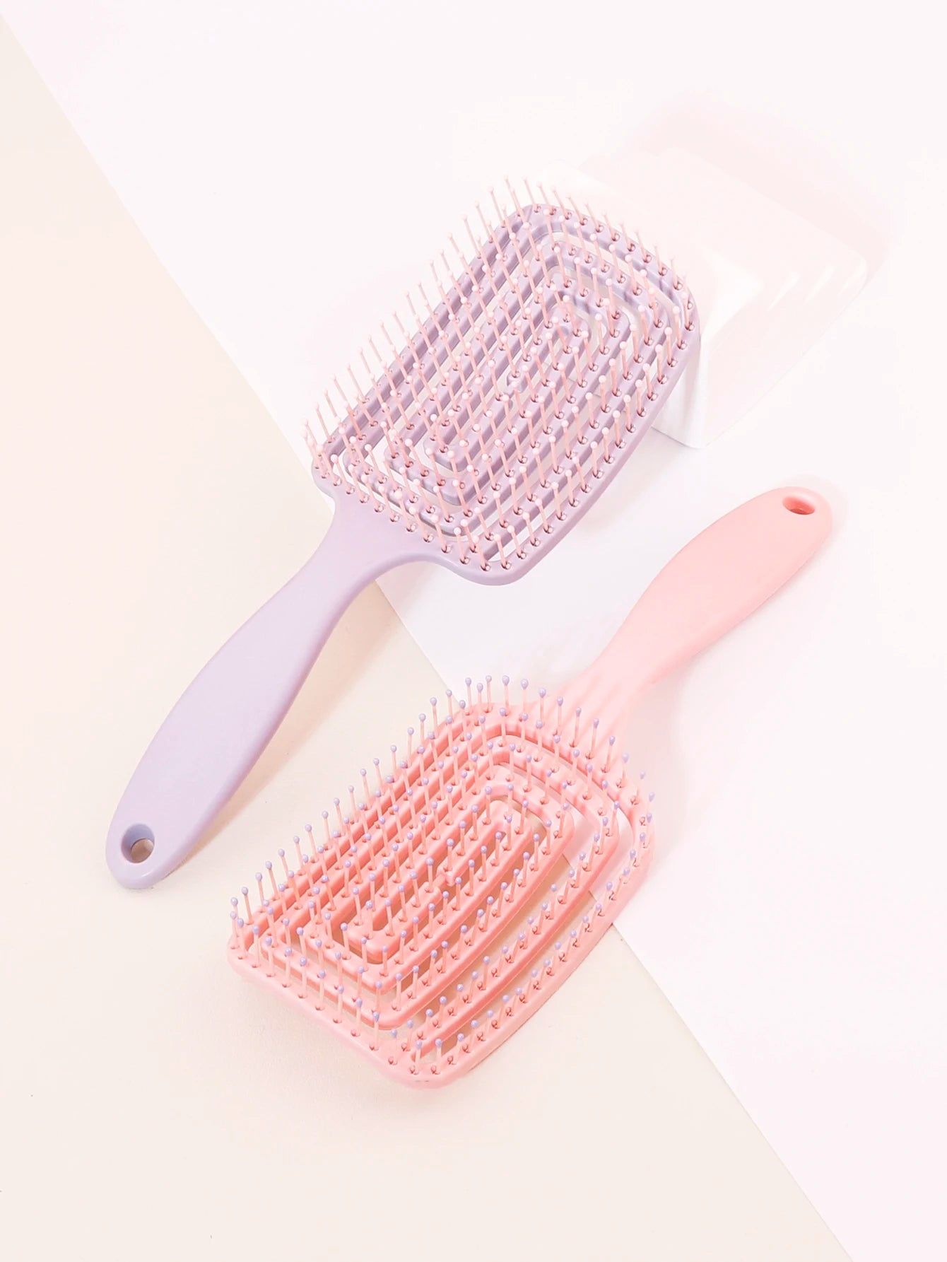 1 piece of hollowed out plastic handle scalp massage hair comb Smooth hair styling massage hair comb Special for real hair wigs