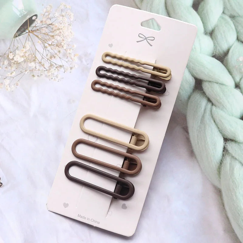 Hair Clip Accessories for Women Pinzas Para El Cabello Pince Cheveux for Girls Pelo Korean Cute Brown Side Femme Pins