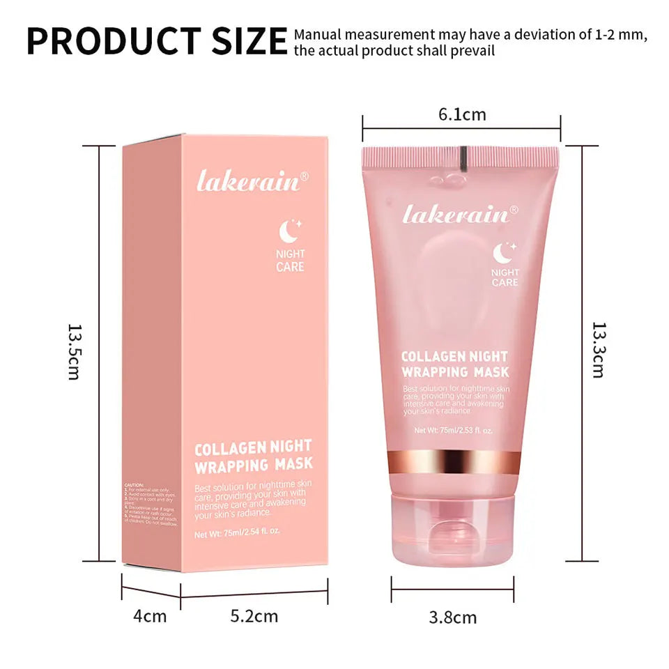75ml Collagen Peel-off Mask Night Wrapping Facial Mud Firming mask Daily 100g Collagen Jelly Cream Hydrolyzed Collagen Skin Care