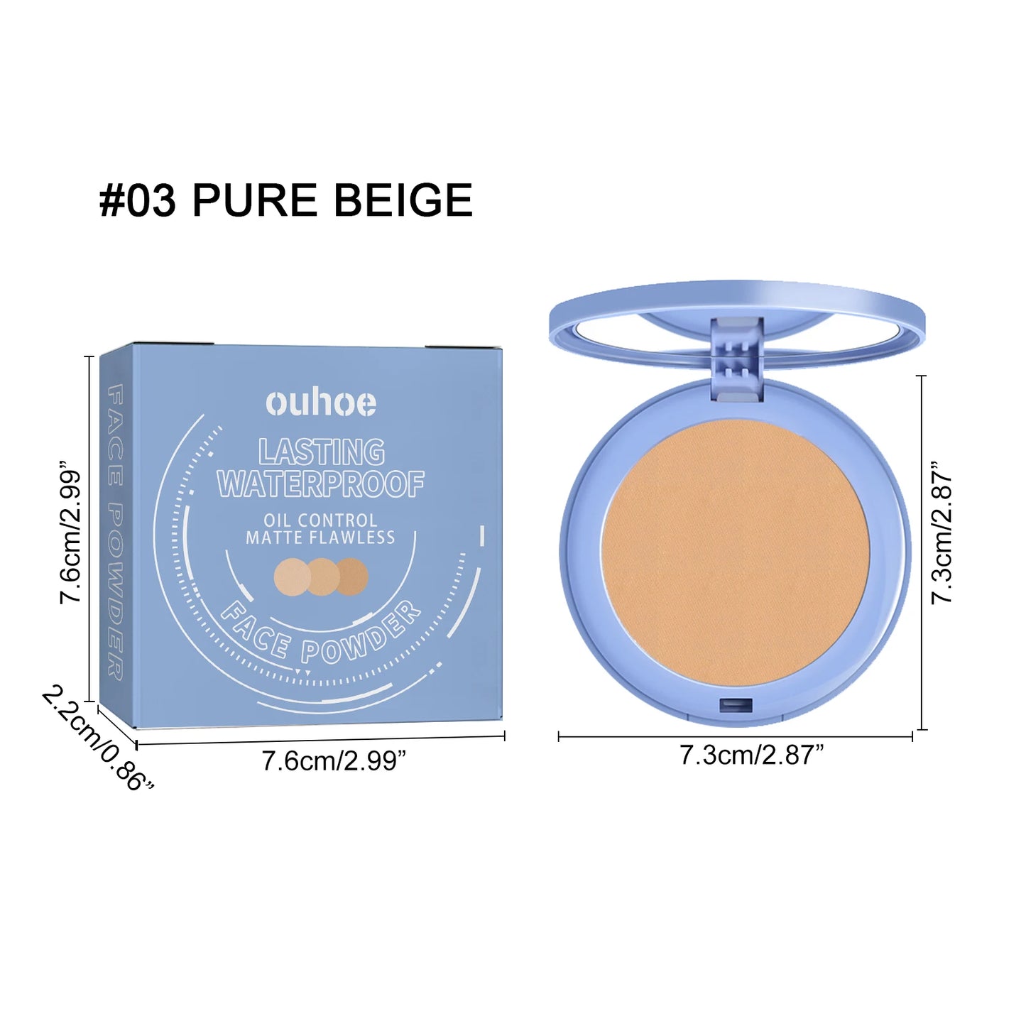 Face Setting Pressed Powder Oil Control Invisible Pores Waterproof Matte Long Lasting Natural Setting Powder Foundations Makeup