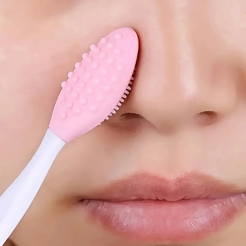6-Piece Facial Brush Set, Manual Silicone Lip Exfoliating Brush, Nose Cleansing Brush, and Mask Brush for Facial Skin Care.- Cepillo exfoliante manual de silicona para labios, cepillo limpiador de nariz y cepillo para mascarillas.