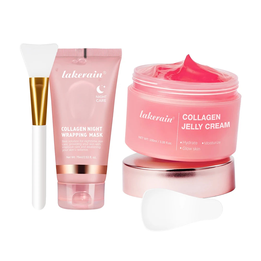 75ml Collagen Peel-off Mask Night Wrapping Facial Mud Firming mask Daily 100g Collagen Jelly Cream Hydrolyzed Collagen Skin Care