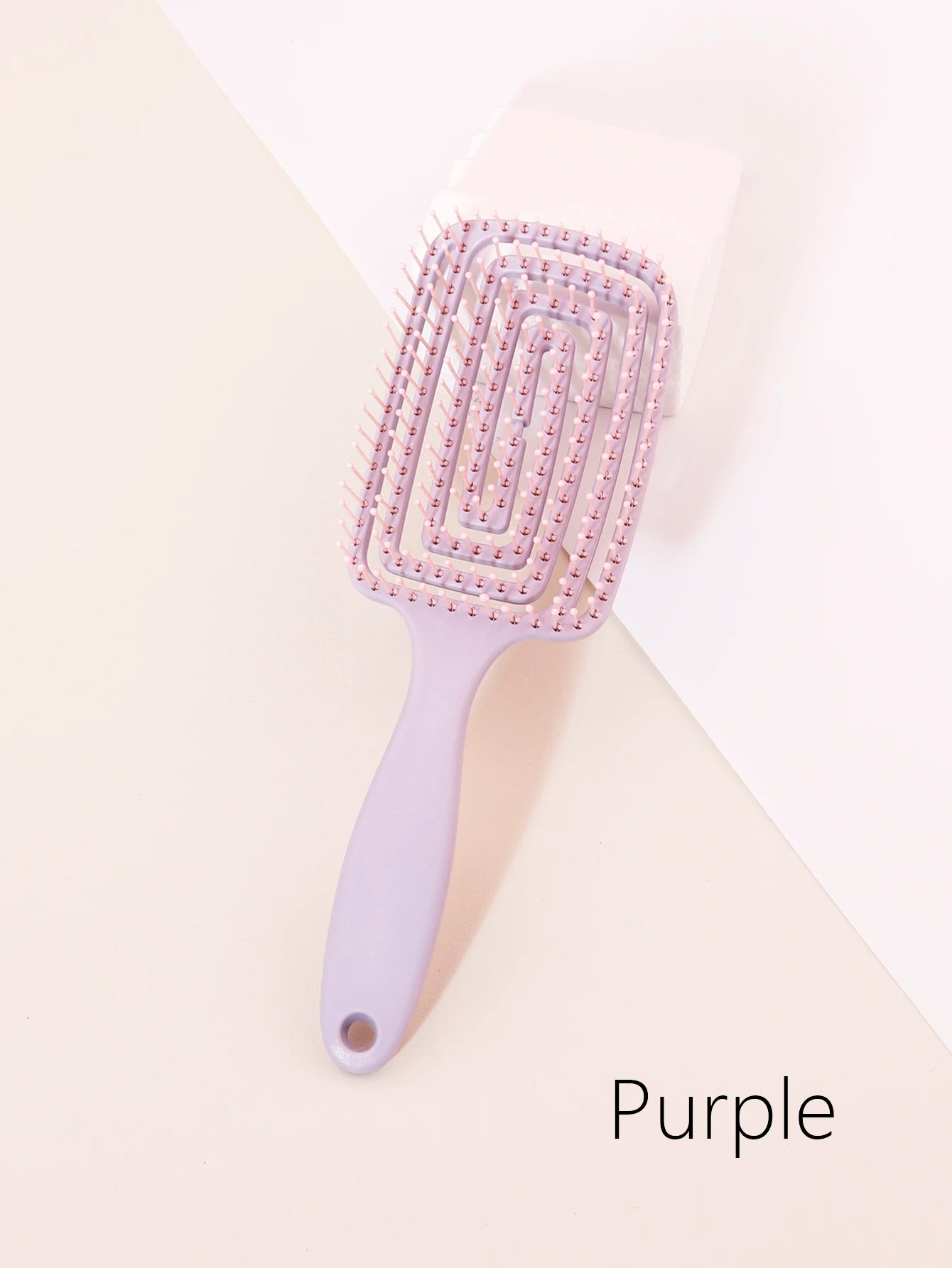 1 piece of hollowed out plastic handle scalp massage hair comb Smooth hair styling massage hair comb Special for real hair wigs