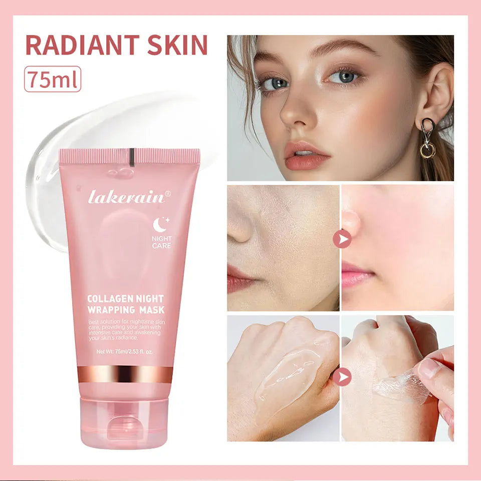 75ml Collagen Peel-off Mask Night Wrapping Facial Mud Firming mask Daily 100g Collagen Jelly Cream Hydrolyzed Collagen Skin Care