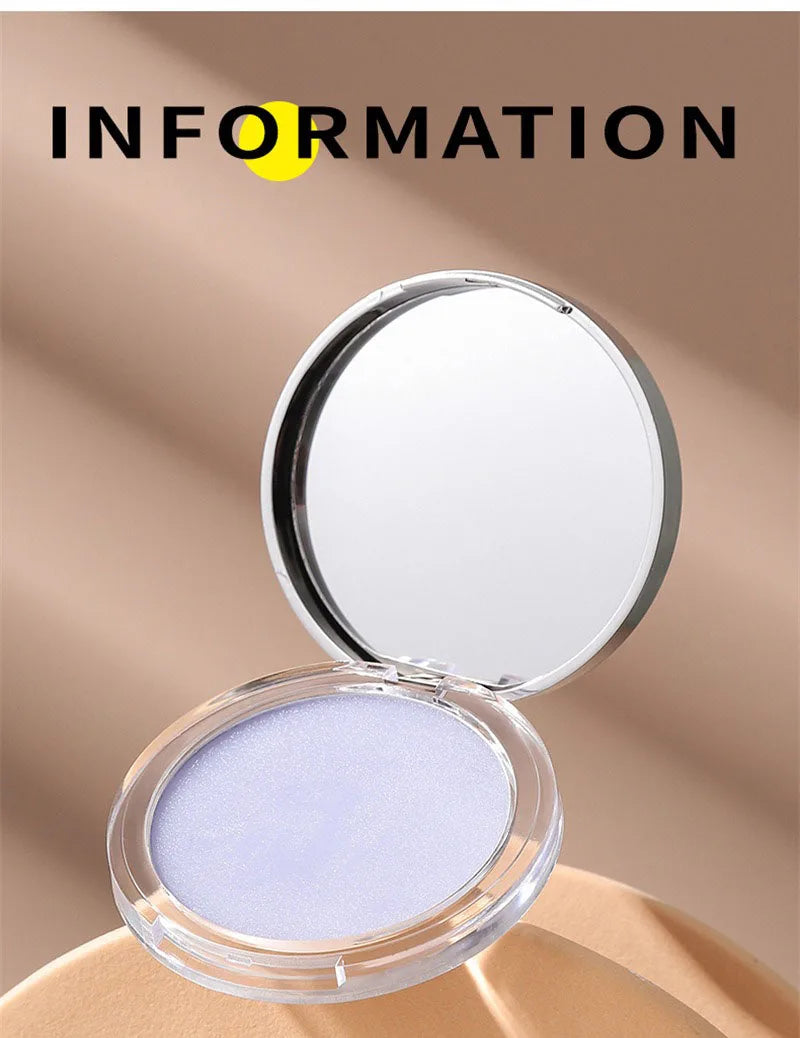Matte Setting Powder Lasting Oil-control Purple Glitter Pressed Powder Brightening Face Powder Jelly Compact Foundation Makeup