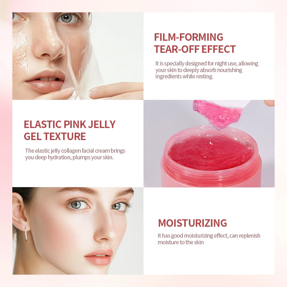 75ml Collagen Peel-off Mask Night Wrapping Facial Mud Firming mask Daily 100g Collagen Jelly Cream Hydrolyzed Collagen Skin Care